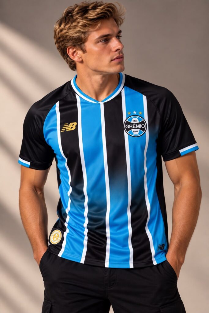 Camisa Grêmio I 26/27 Torcedor Masculina - modelo vestindo