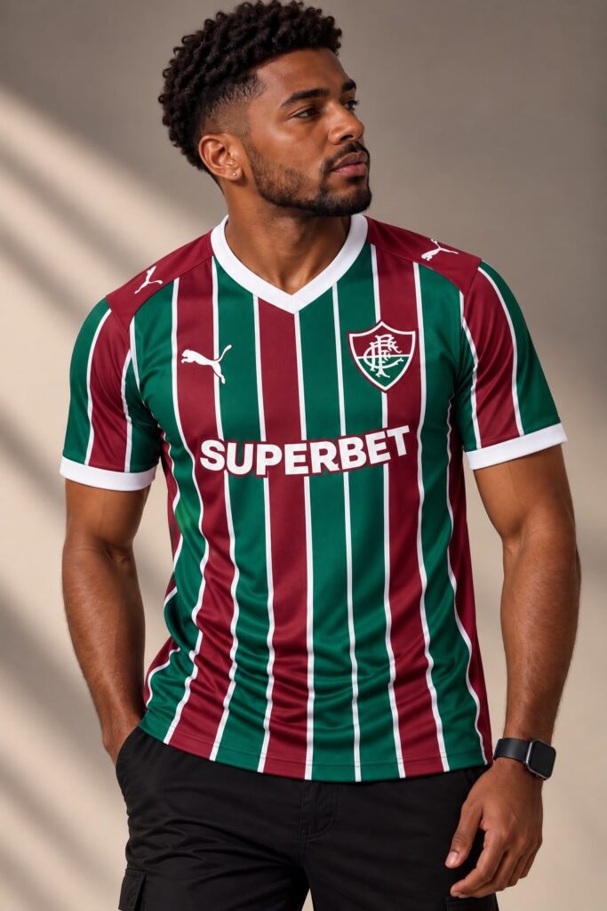 Camisa Fluminense I 26/27 Torcedor Masculina - modelo vestindo